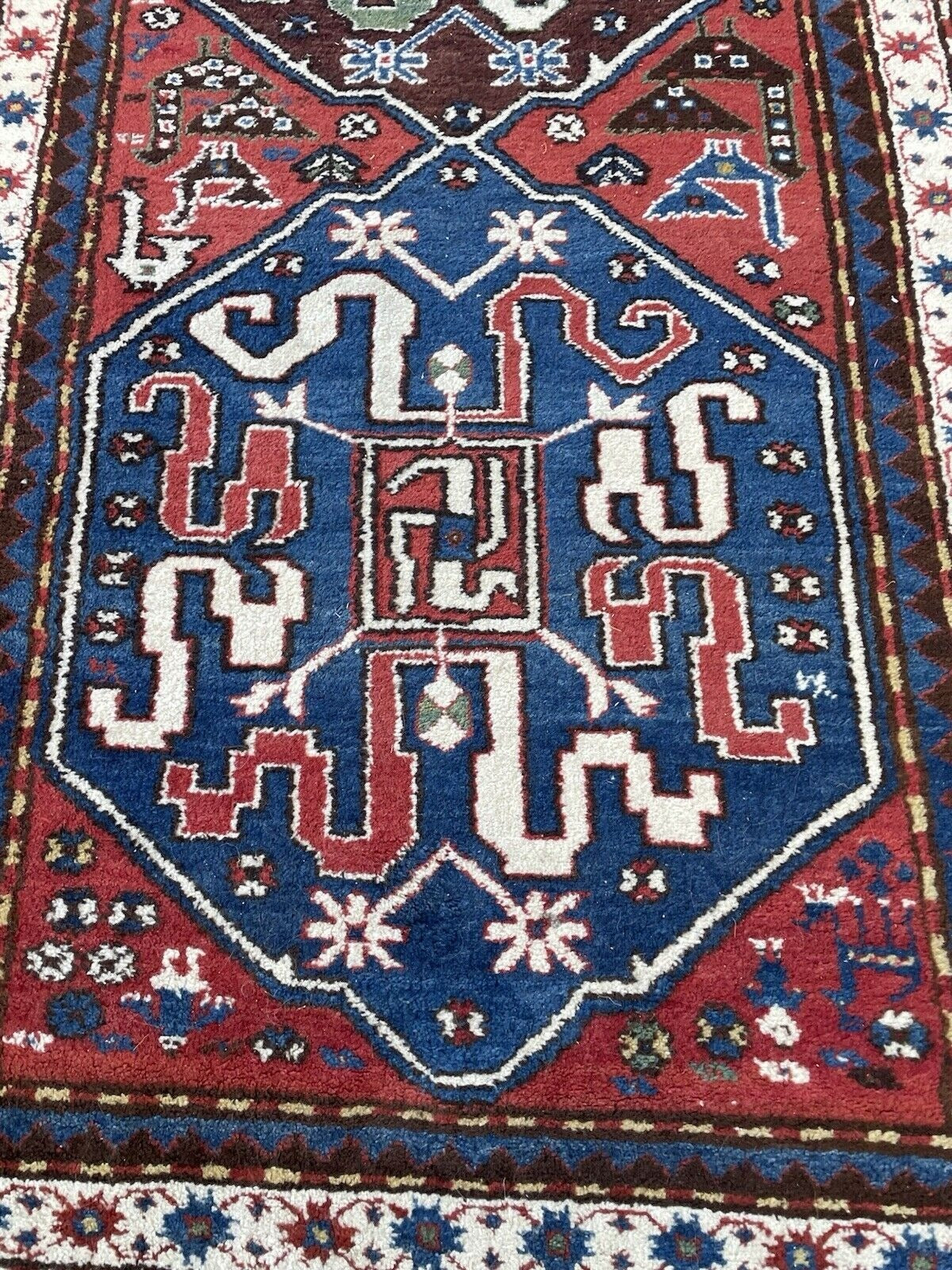 Close-up showcasing the rich, saturated navy blue dye used in the patterns.