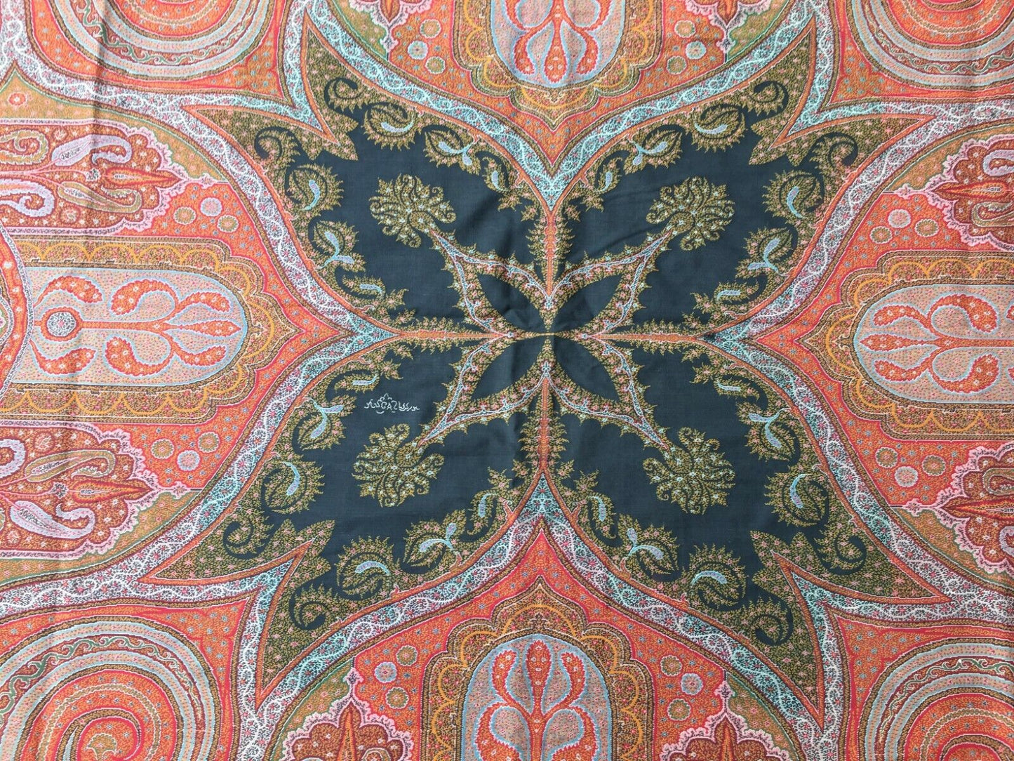 Close-up of the shawl's corner, showcasing the craftsmanship and attention to detail