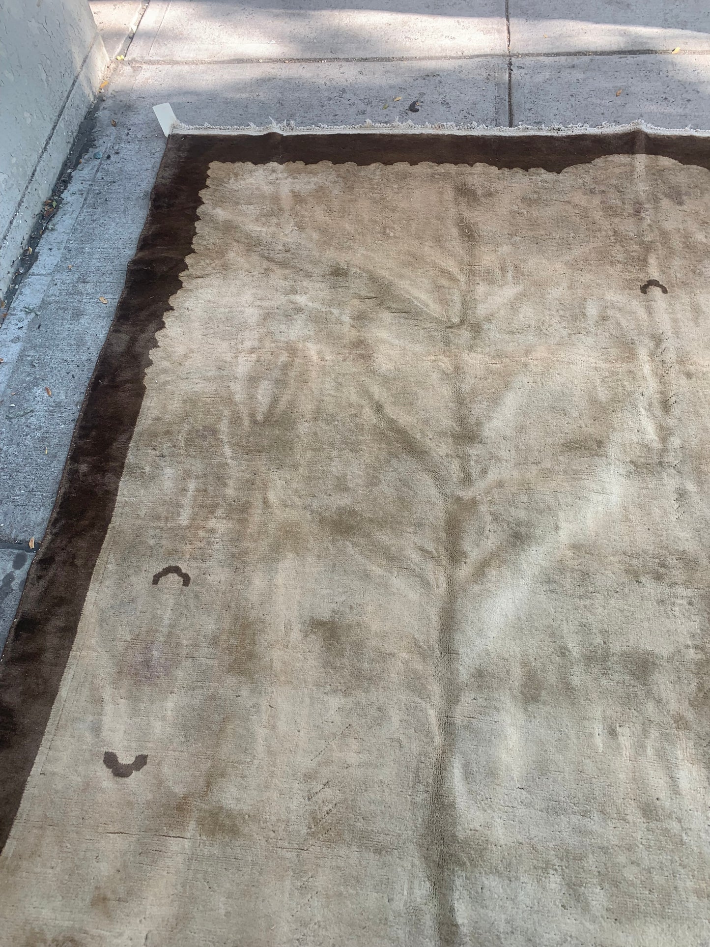 Handwoven Chinese rug showcasing traditional craftsmanship.
