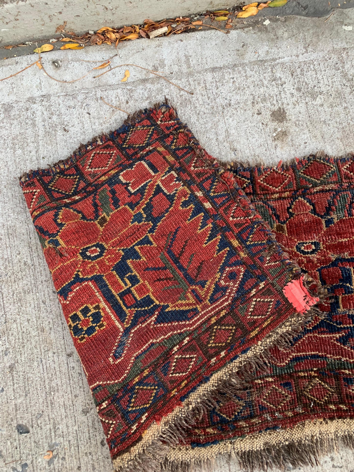 Compact Afghan rug, perfect for display or accent décor.