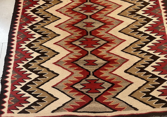 Close-up of Geometric Pattern on Navajo Rug