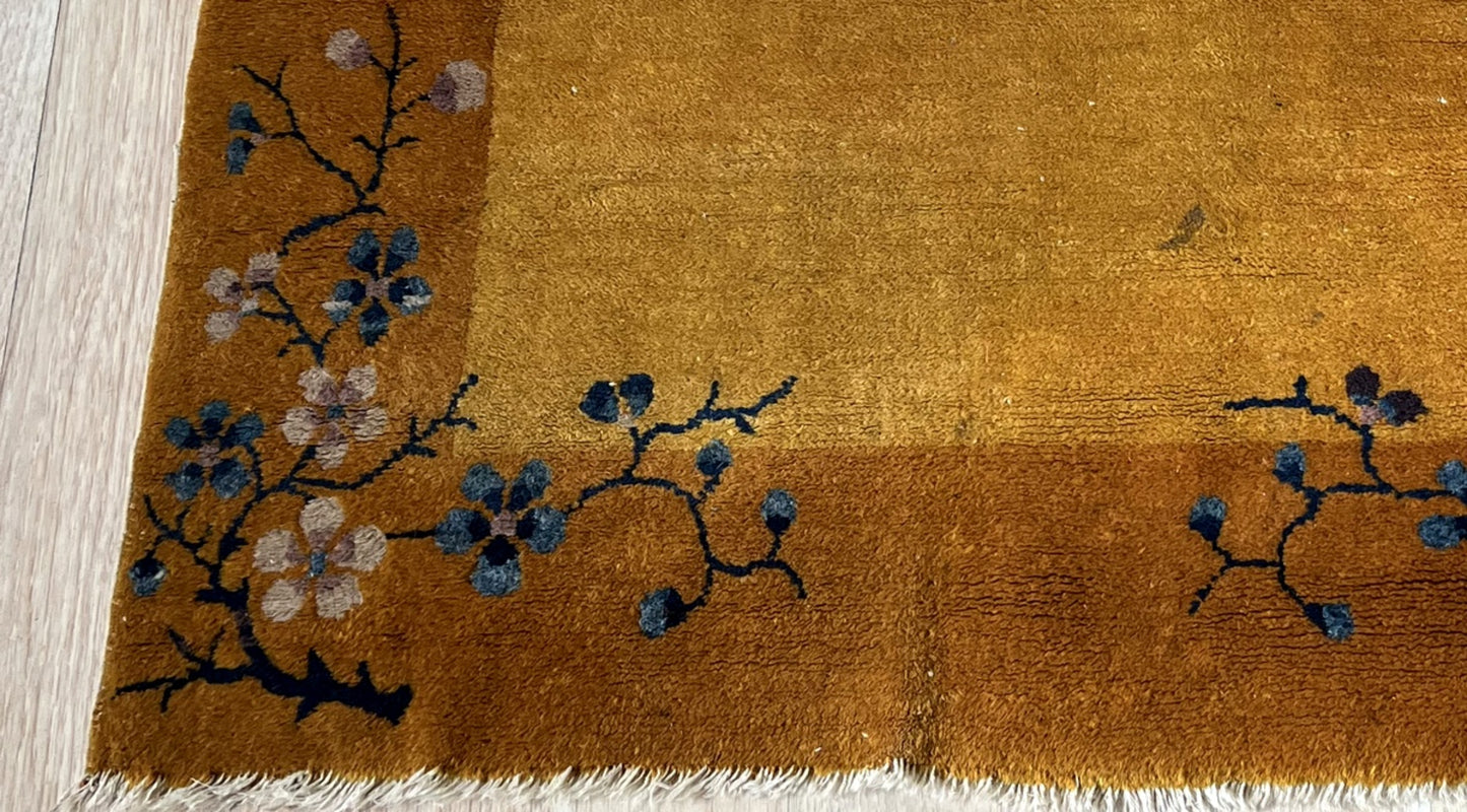 Elegant vintage color palette of warm gold, deep blue, and soft pink