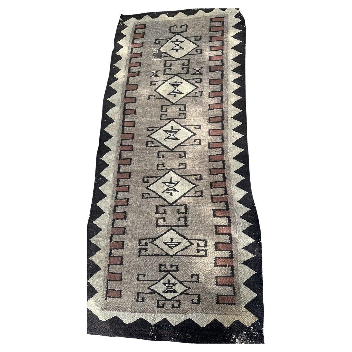 Handmade antique Navajo wool rug from the 1880s