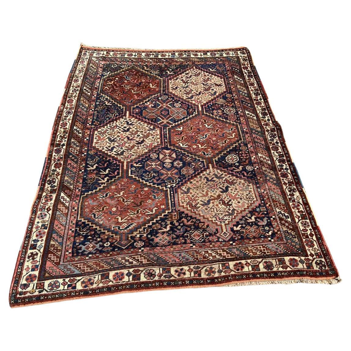 Full view Khamseh rug 165×257 cm with interlocking medallions
