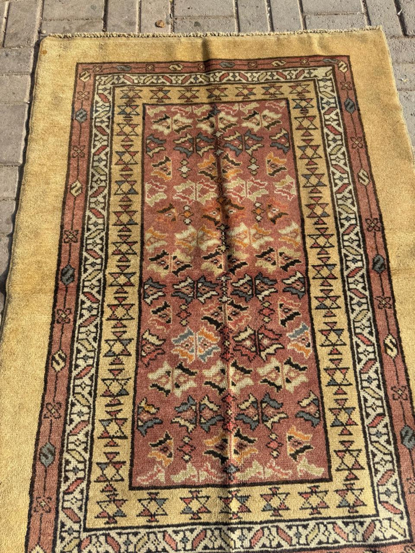Full rug view showing balanced tribal composition