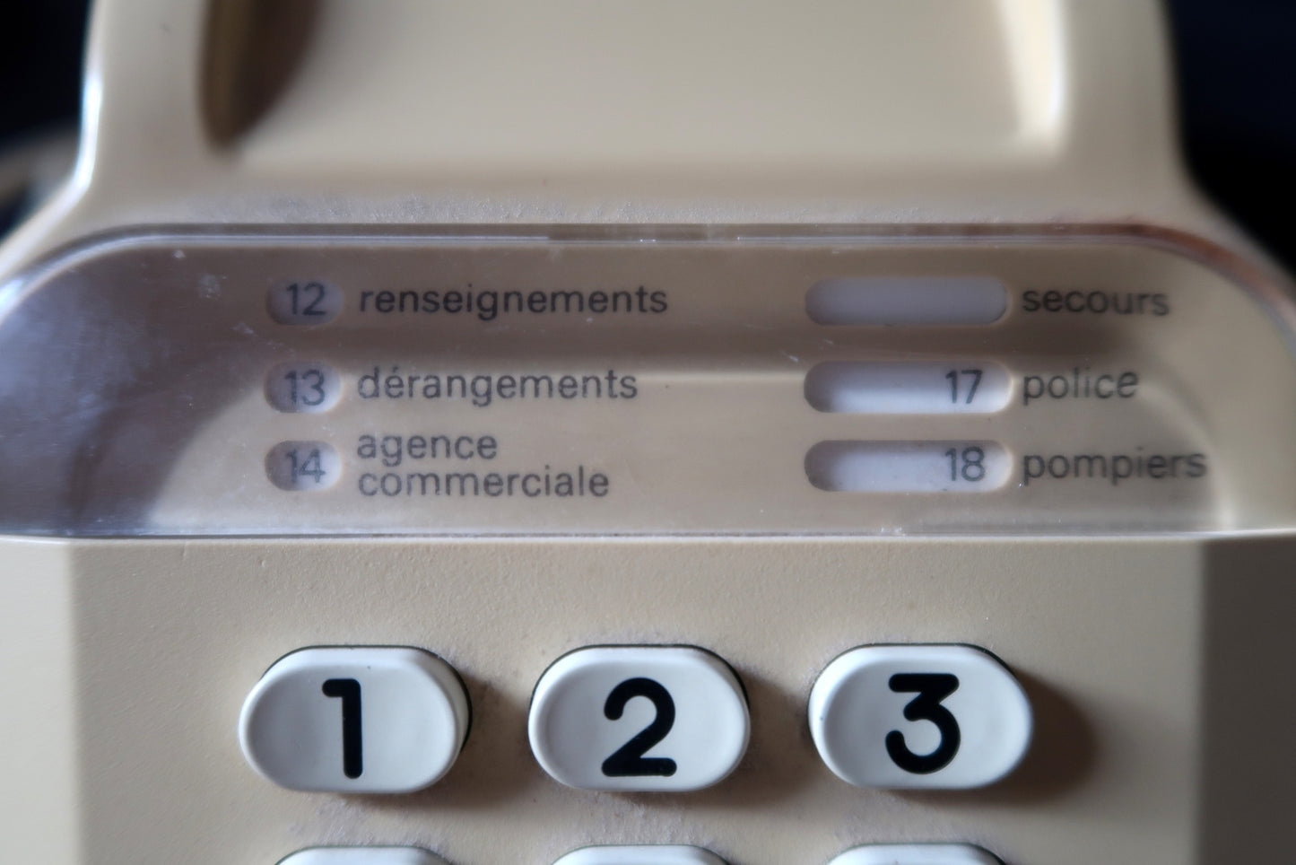 Vintage home decor phone, beige with buttoned design