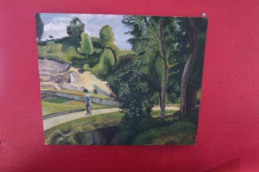 Close-up detail of brushwork and impasto texture