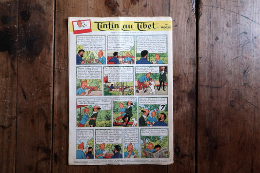 Le Journal de Tintin 1958 cover view, original comic magazine with colorful artwork