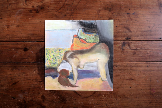 Vintage charcoal nude drawings full view, expressive figurative artworks from 1970s