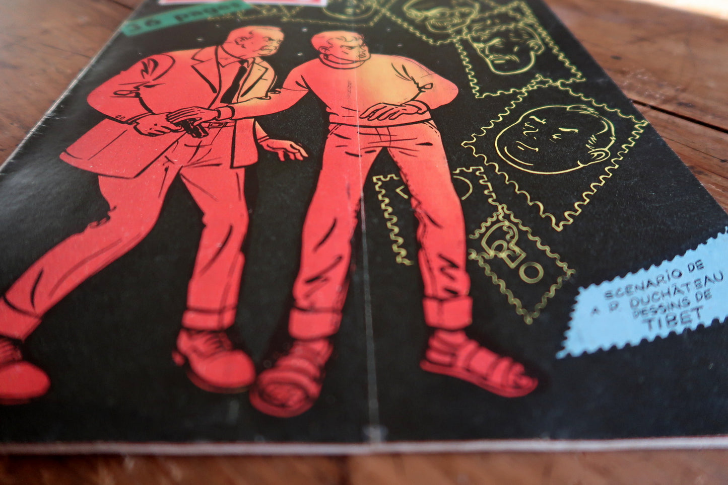 Authentic piece of 1950s European comic culture, Tintin No. 556, with a striking investigative theme cover that blends storytelling, journalism, and graphic design.