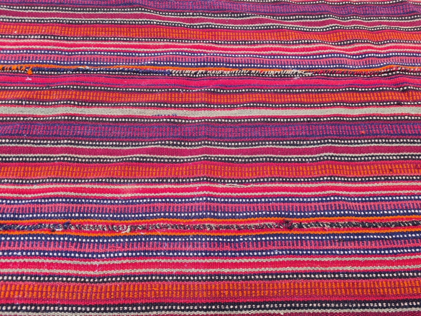 Vintage Jajim Kilim with deep purples and rich fuchsias.