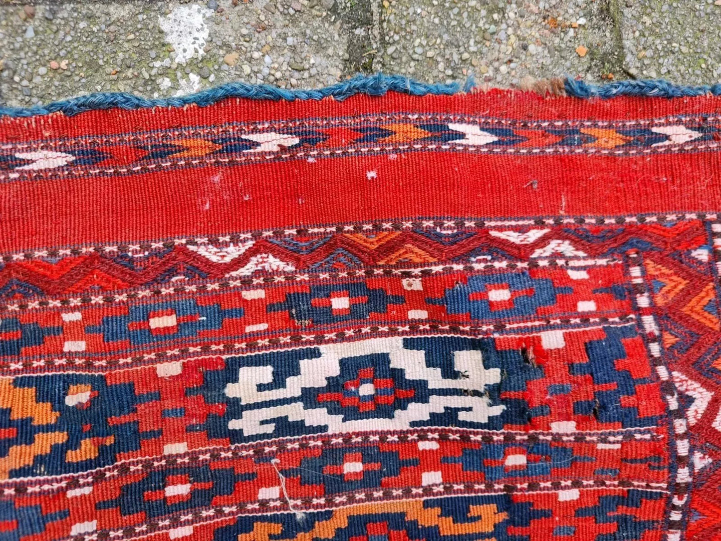 Yomud Kilim in good condition for its early 20th-century age.