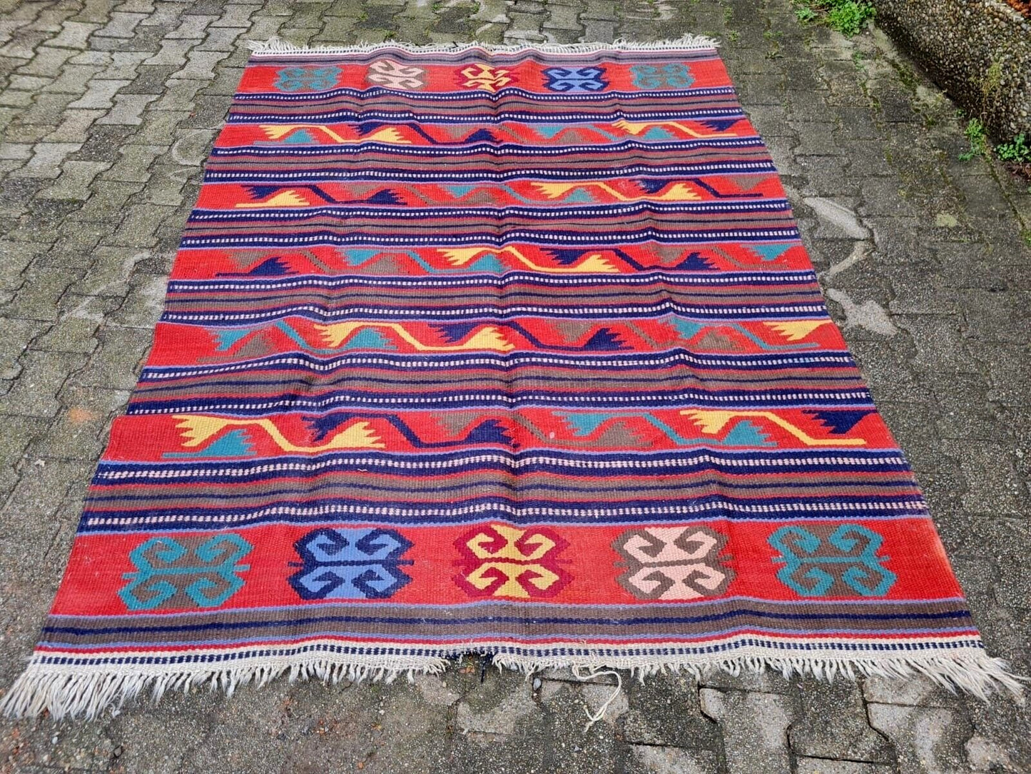 Traditional Anatolian patterns in yellow and blue
