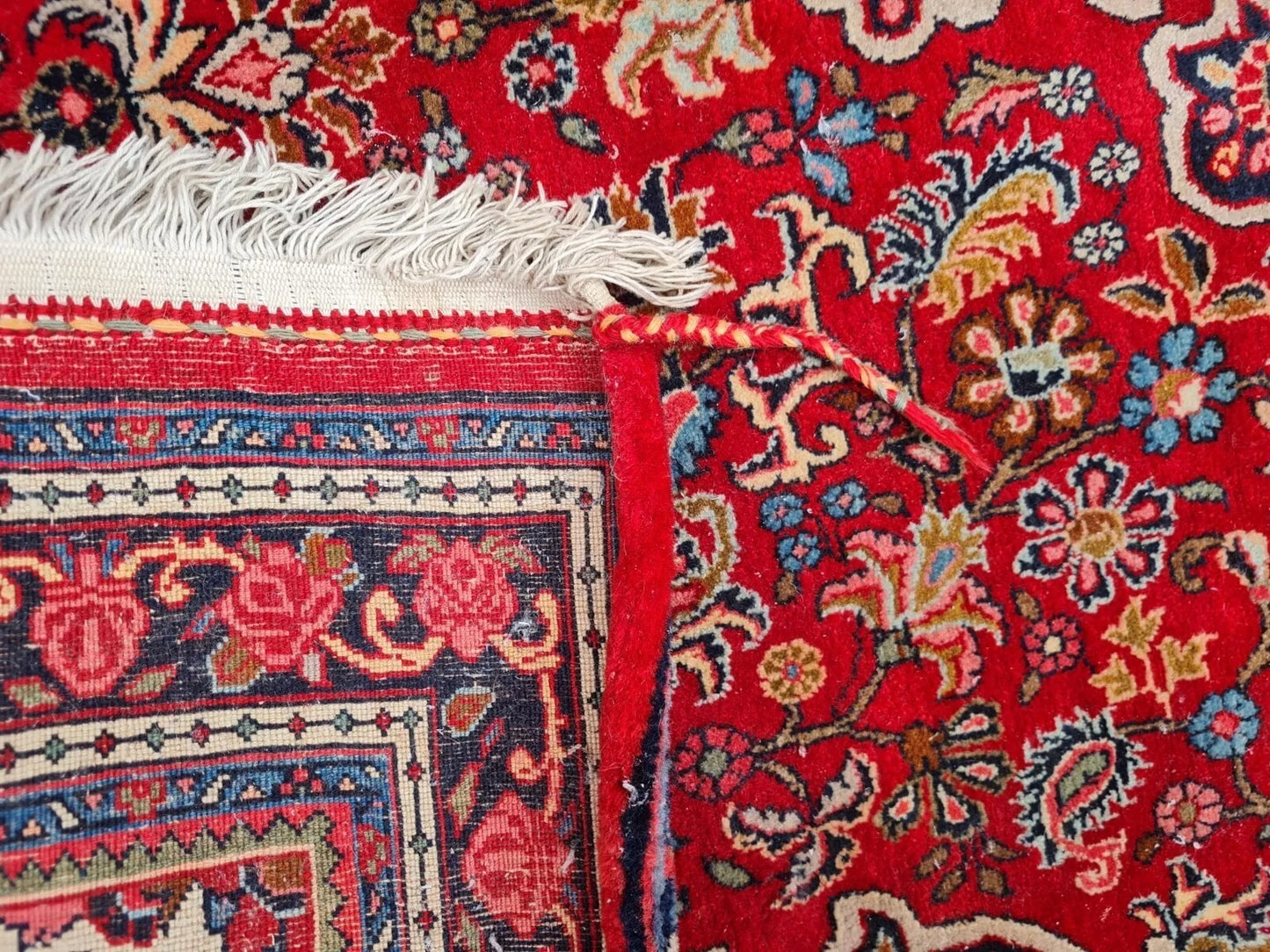 Full view of vintage Bidjar rug 3.6 x 5.3 ft