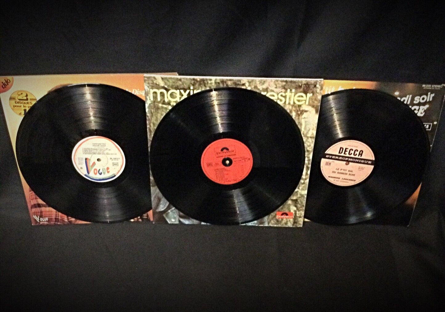 Detail shot of the C. Luter vinyl record surface showing light wear
