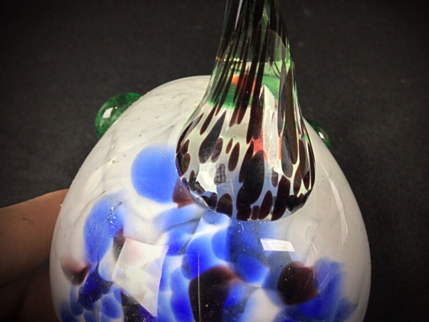 Colorful Glass Catch-All Bowl with Pipe Design