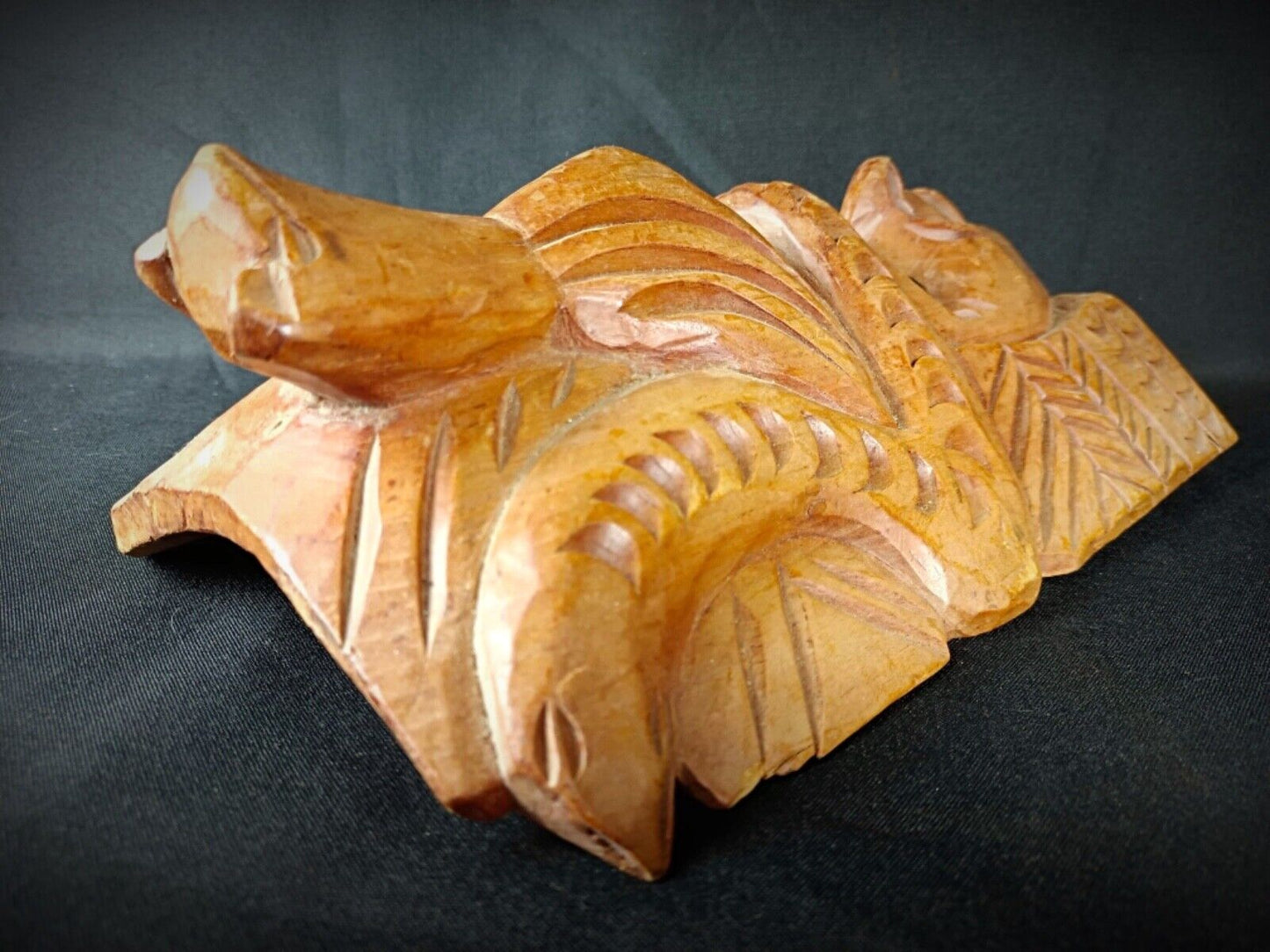 Vintage Maya wooden mask with detailed carvings