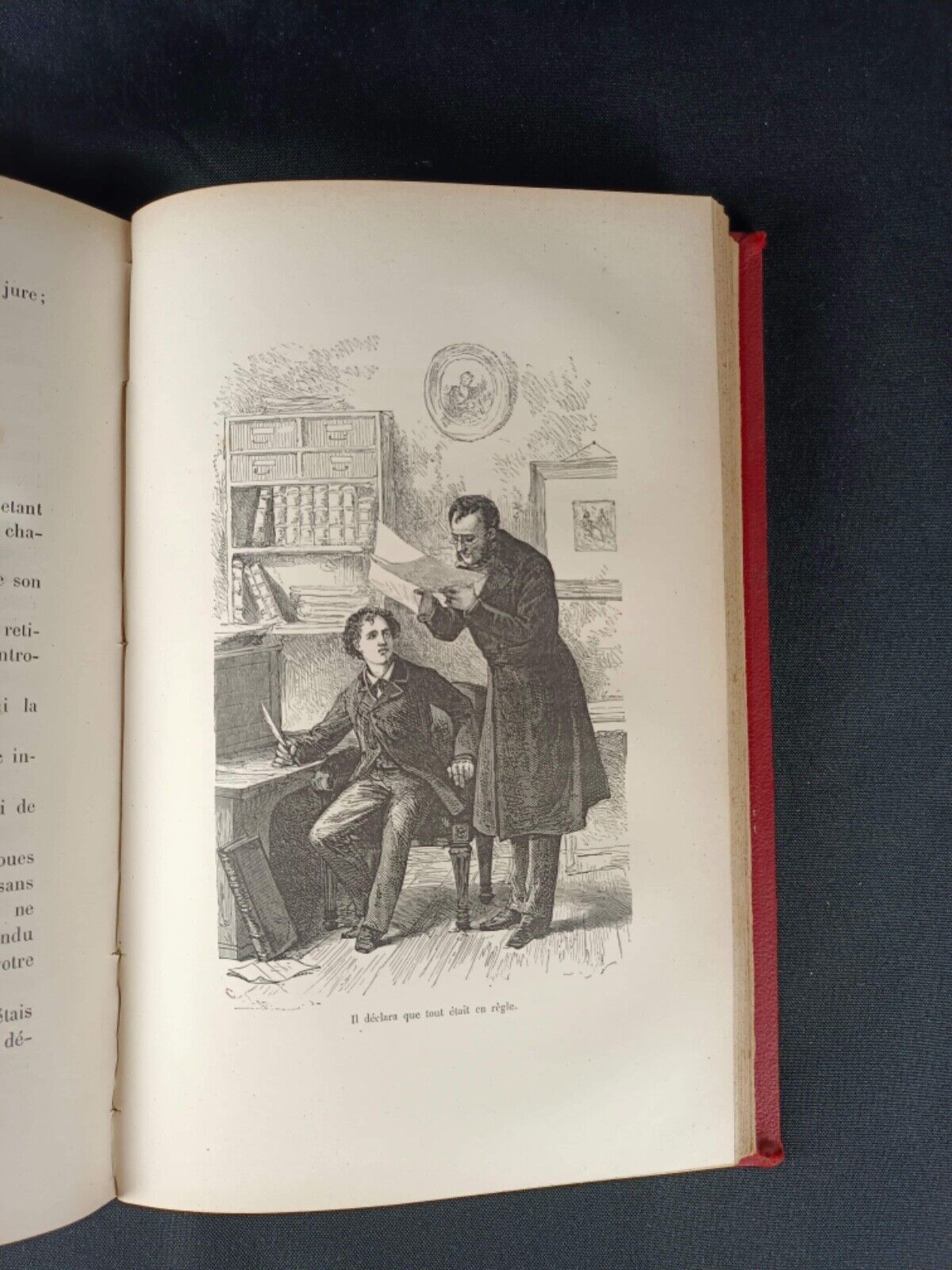 Open pages of an antique Hachette-published book with vintage typography