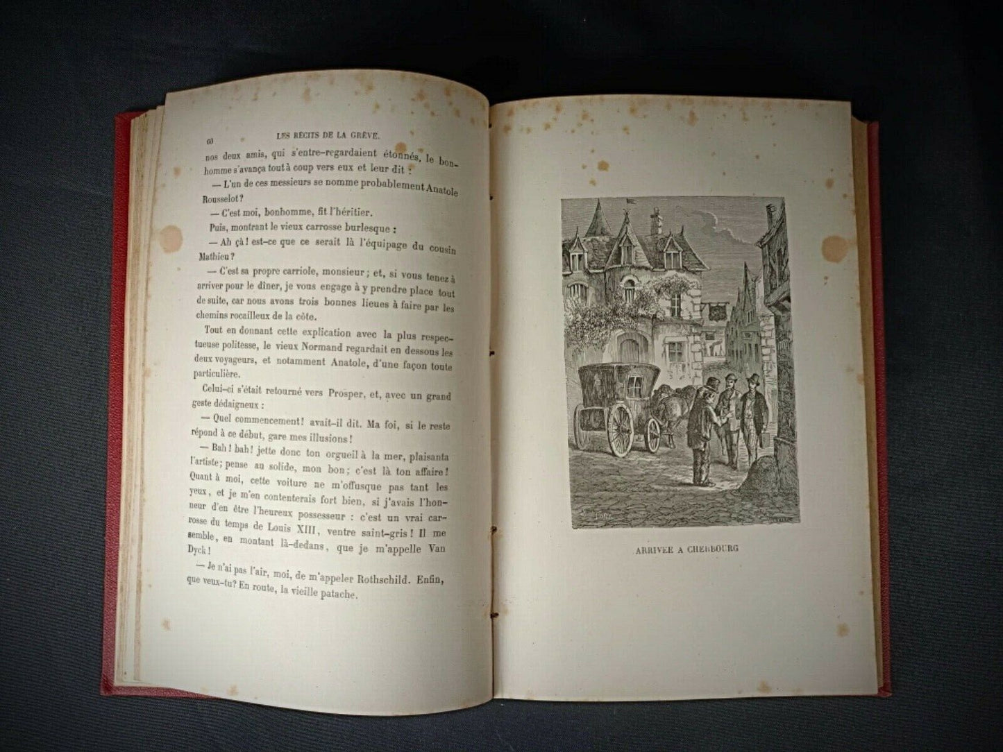 Open pages of Les Récits de la Grève, showing historical war narratives