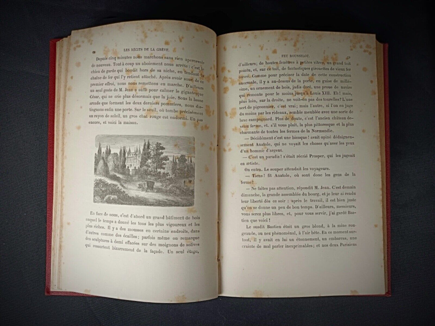 Visible wear on the spine and pages of a rare vintage book