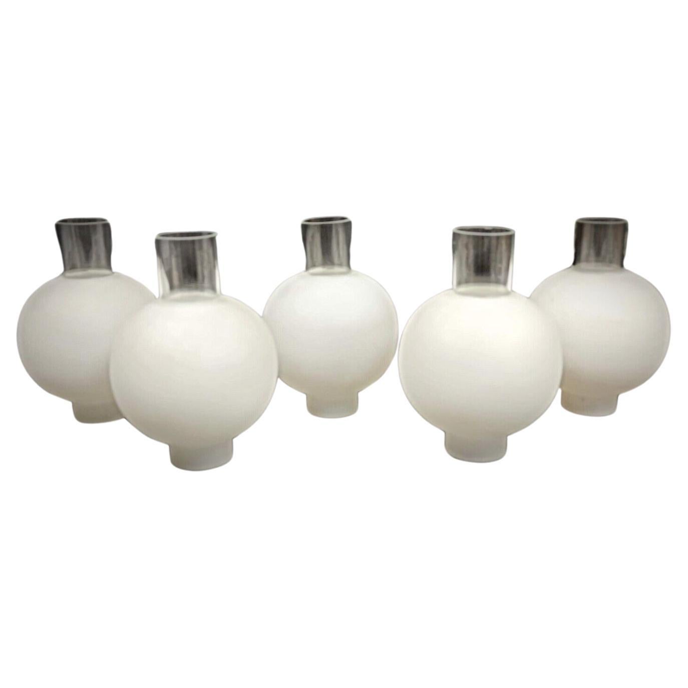 Round vintage opaline glass globe shade in milky white