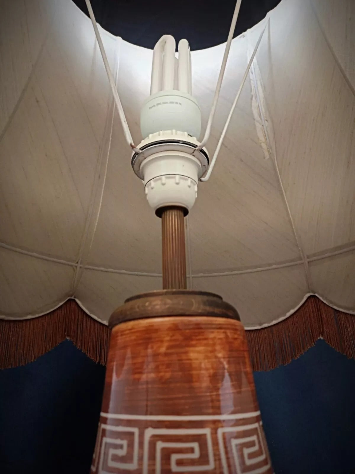 Top view of lamp showing shade crown and proportions