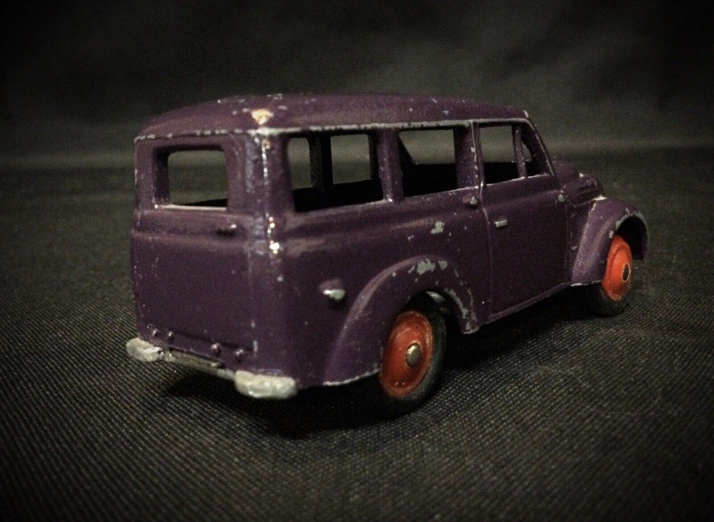 Original patina and paint wear on the Renault toy car