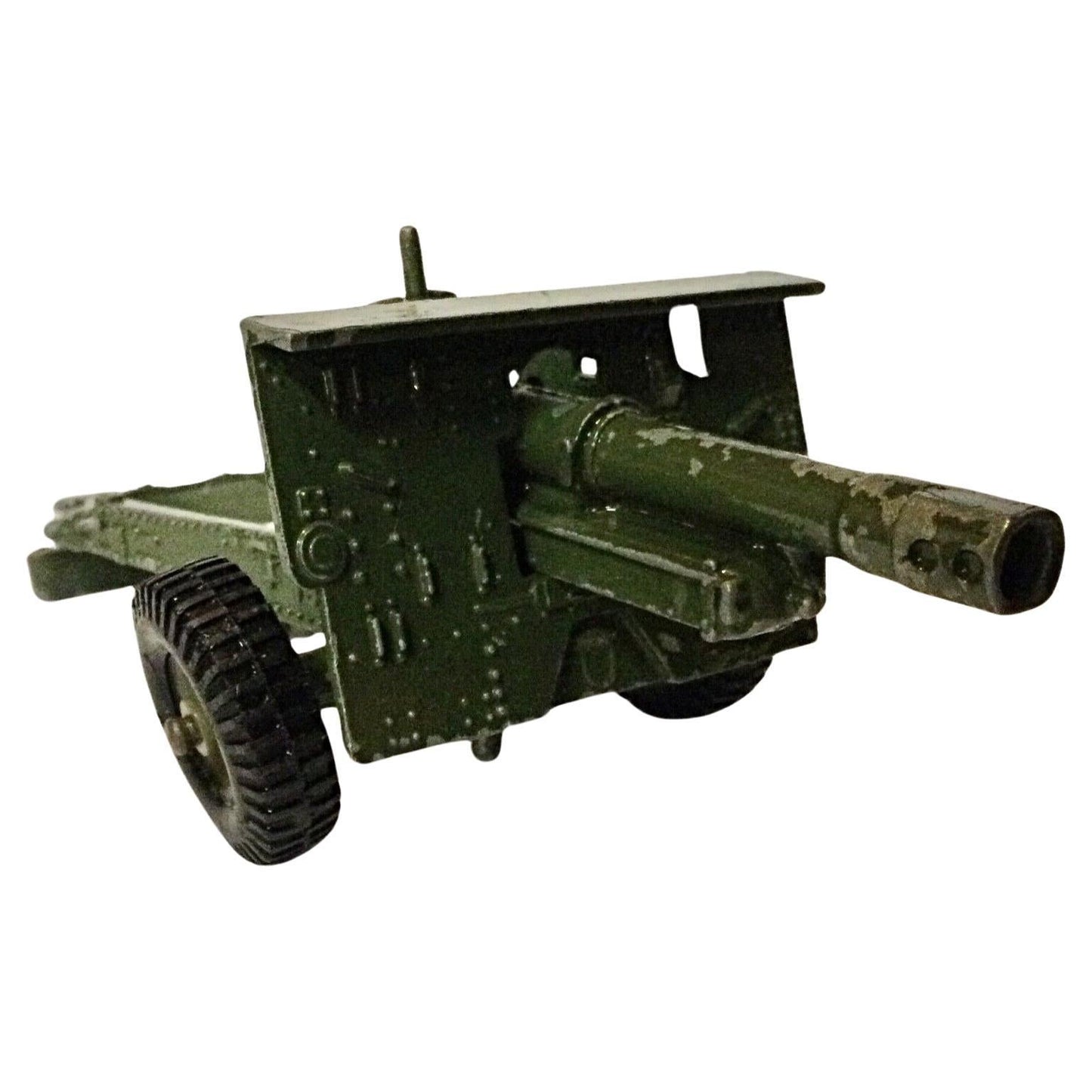 Vintage Crescent Toys anti-tank cannon, a diecast military collectible