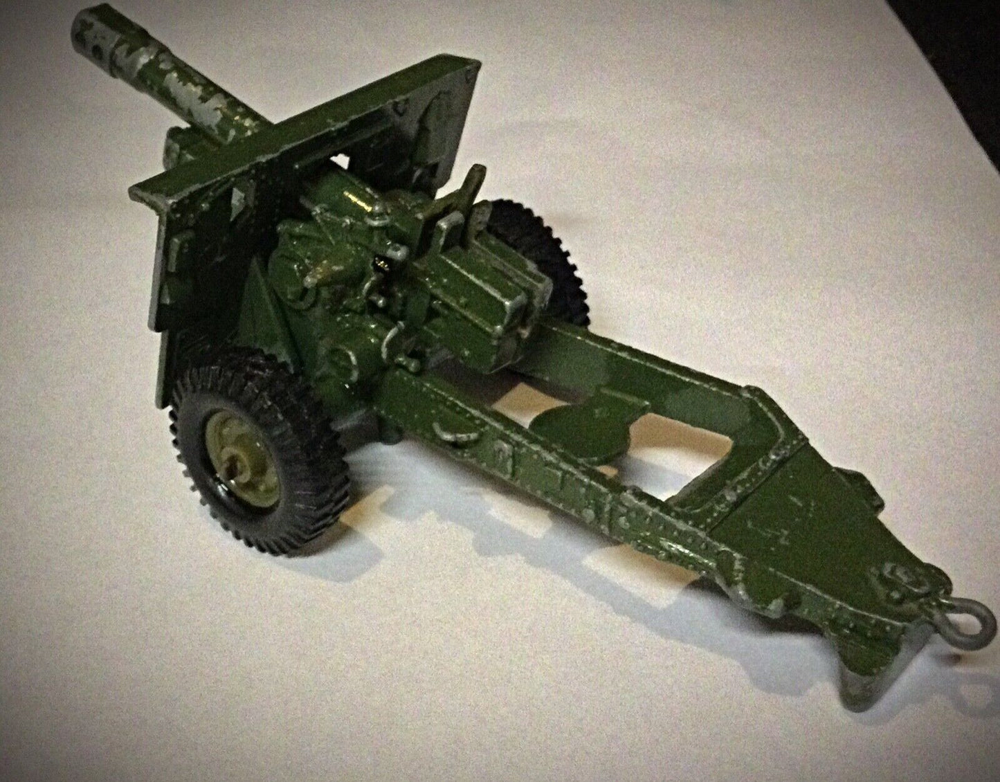The back view of the anti-tank cannon, highlighting its diecast metal build