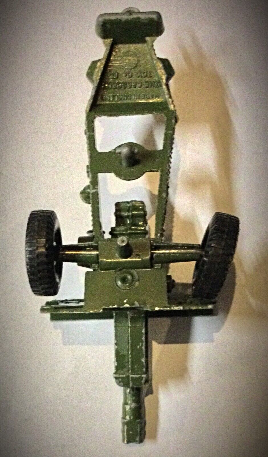 The side profile of the vintage military model, displaying authentic details