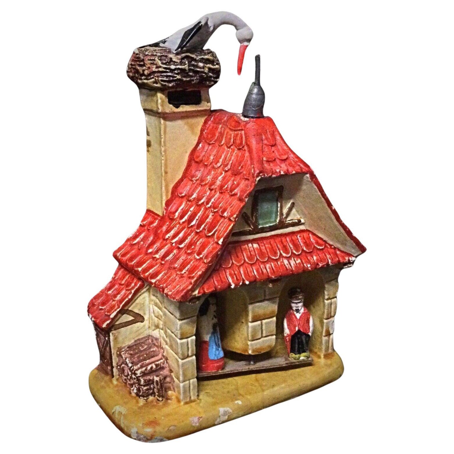 Vintage plaster house model with "April 214 S.G.D.G" & "Bremail" inscriptions