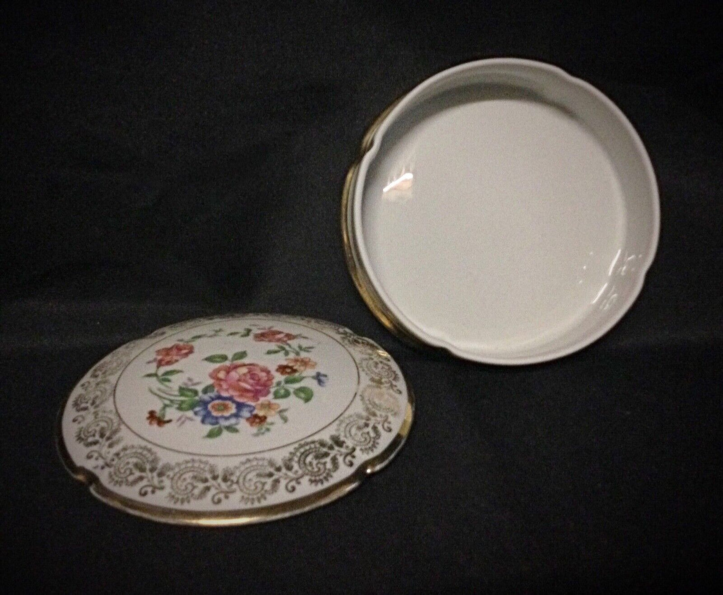French Limoges-style bonbonnière with elegant floral design