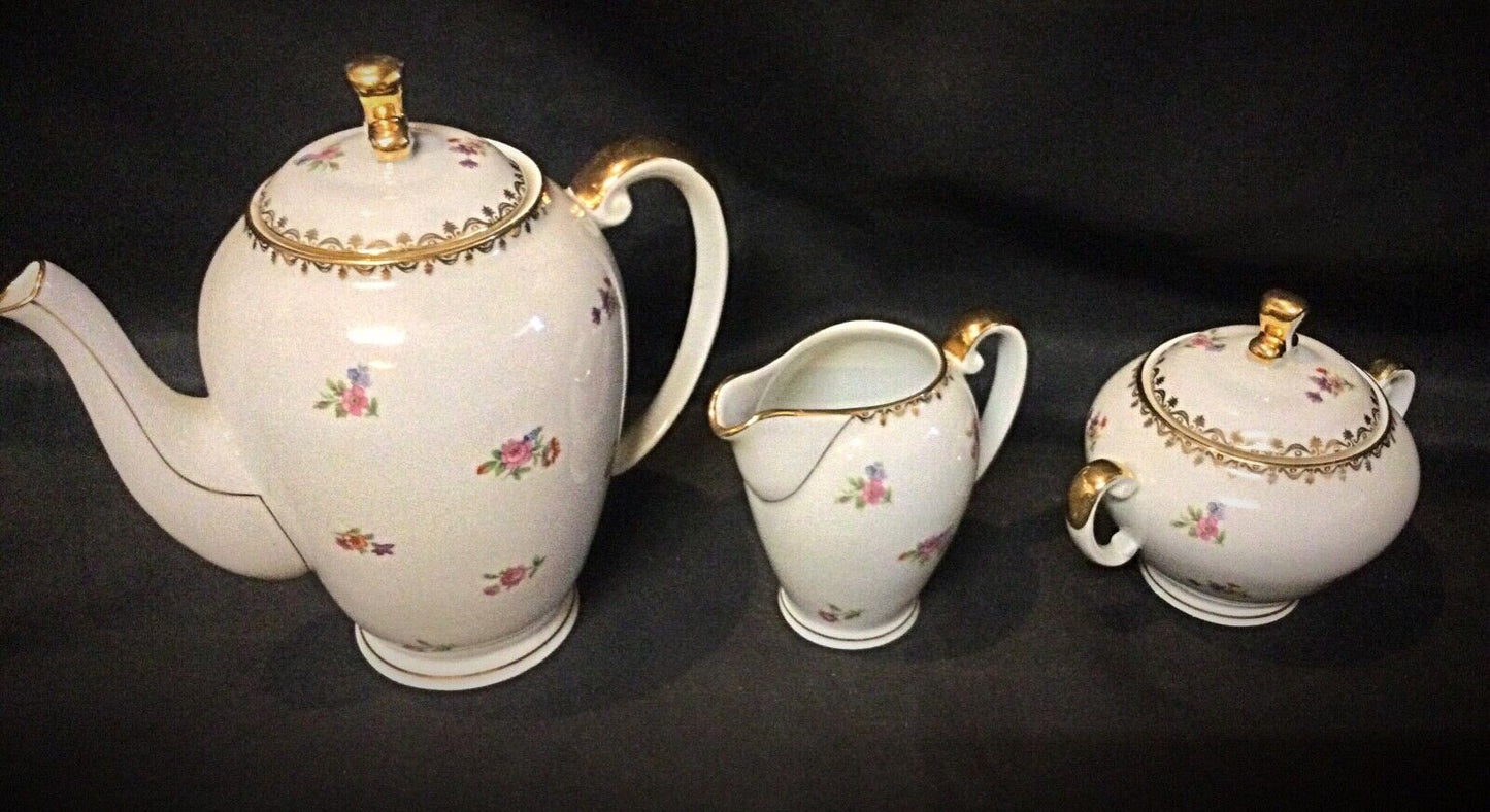 Close-up of S.E.R France porcelain coffee pot with refined craftsmanship