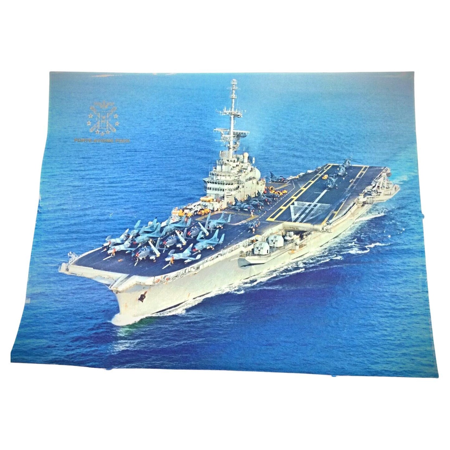 Vintage photograph of the aircraft carrier Foch by Marine Nationale