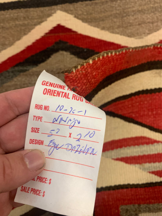 Back view of the Handmade Antique Native American Navajo Rug Blanket showcasing craftsmanship