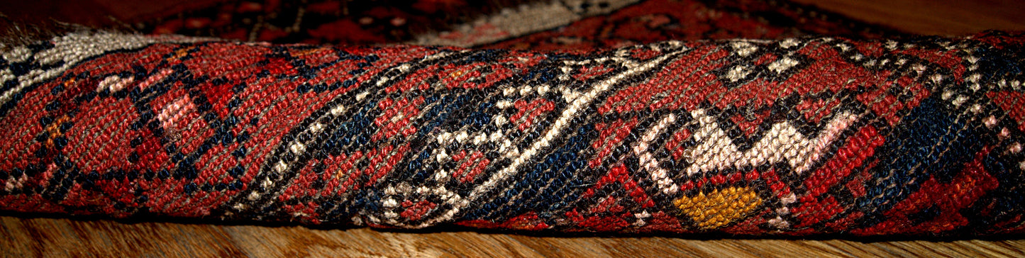 Handmade antique collectible Uzbek bag face 1.4' x 1.6' (42cm x 48cm) 1870s - 1B352 - One Royal Art