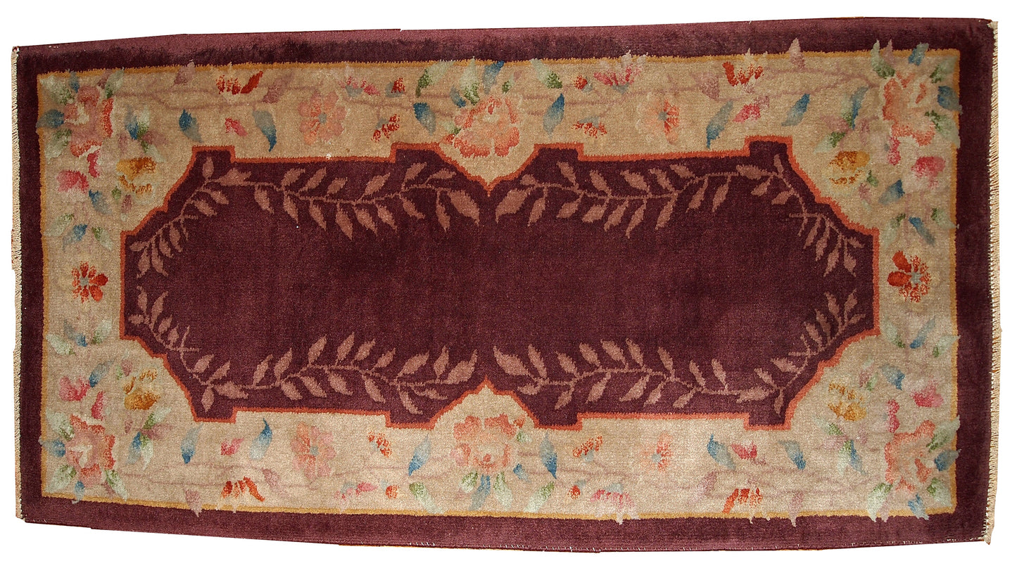 Handmade antique Art Deco Chinese rug 1920s