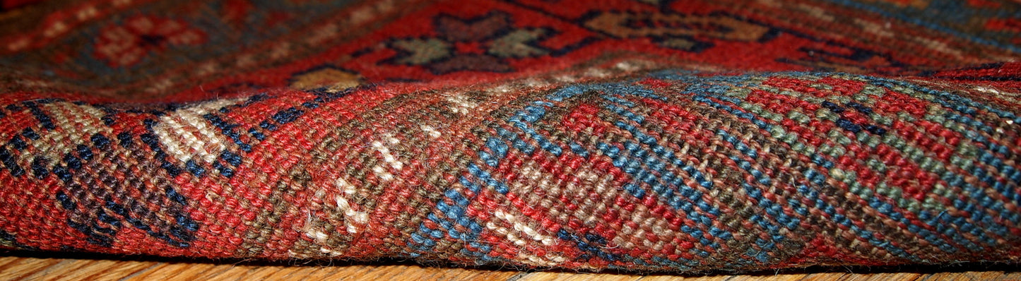 Handmade antique Persian Kurdish rug 1880s