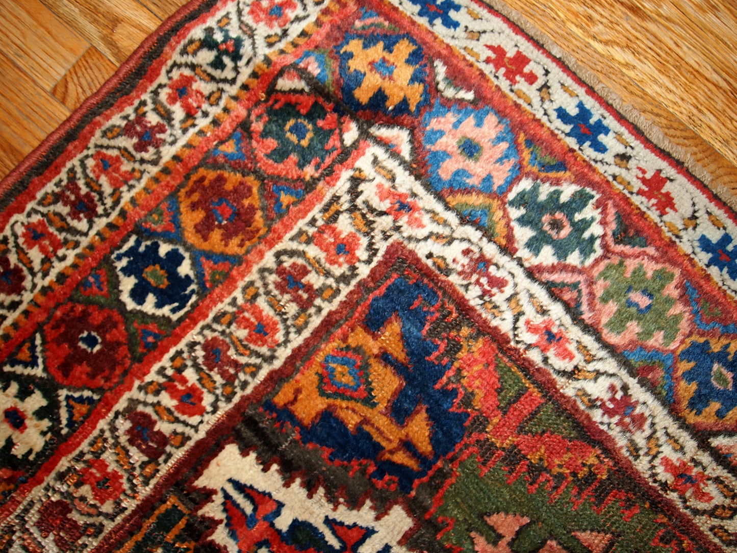 Handmade antique Persian Kurdish rug 1880s