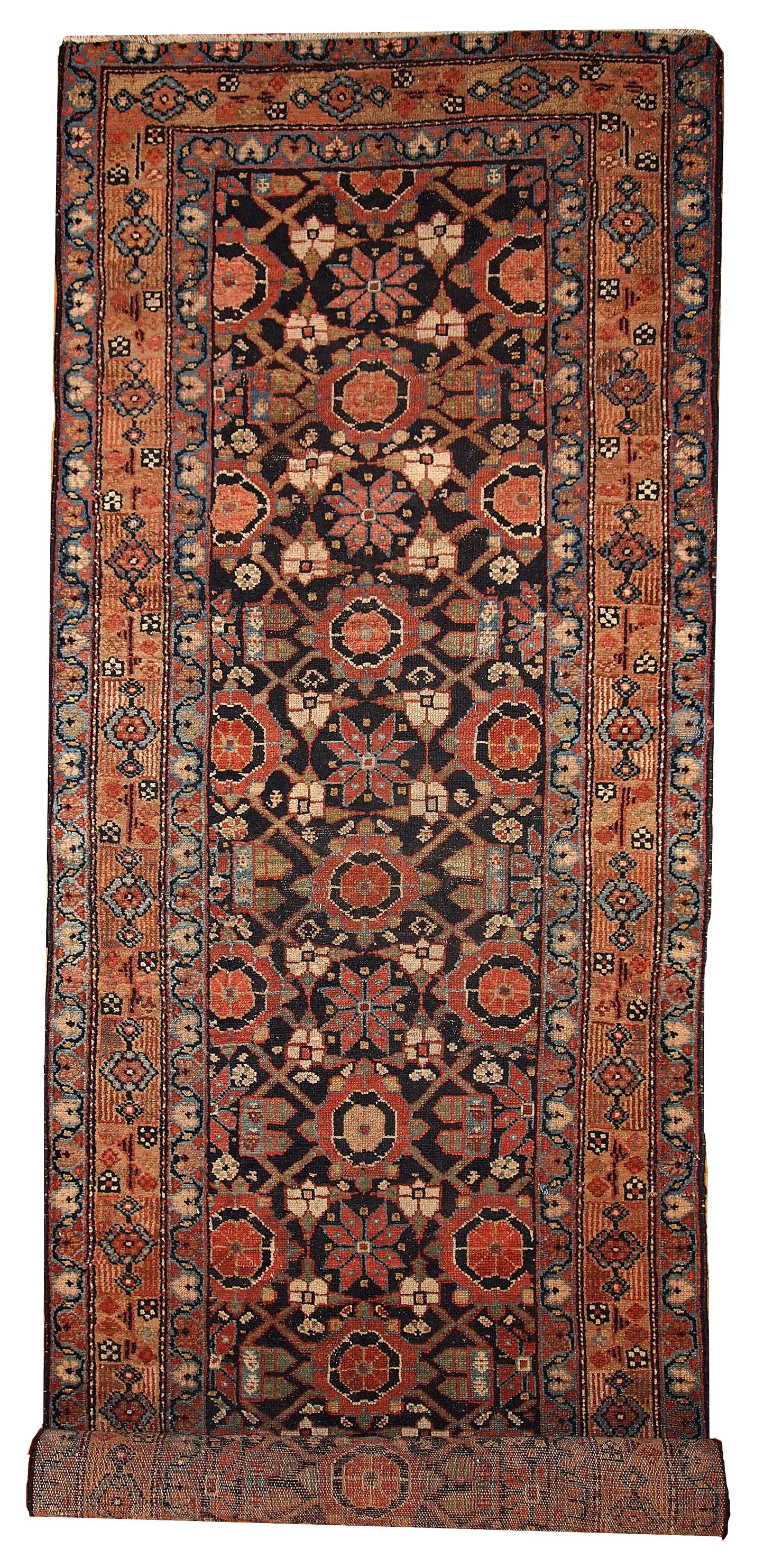 Handmade antique Persian Hamadan runner 1900s