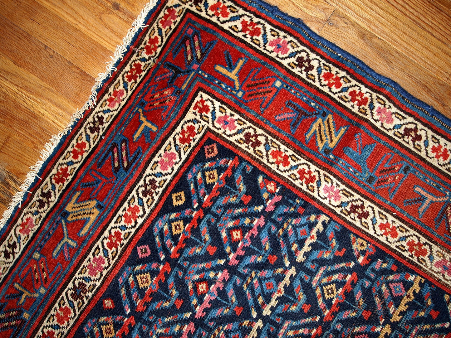 Handmade antique Persian Kurdish distressed runner 1900s