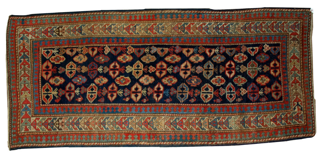 Handmade antique Caucasian Gendje rug 1880s