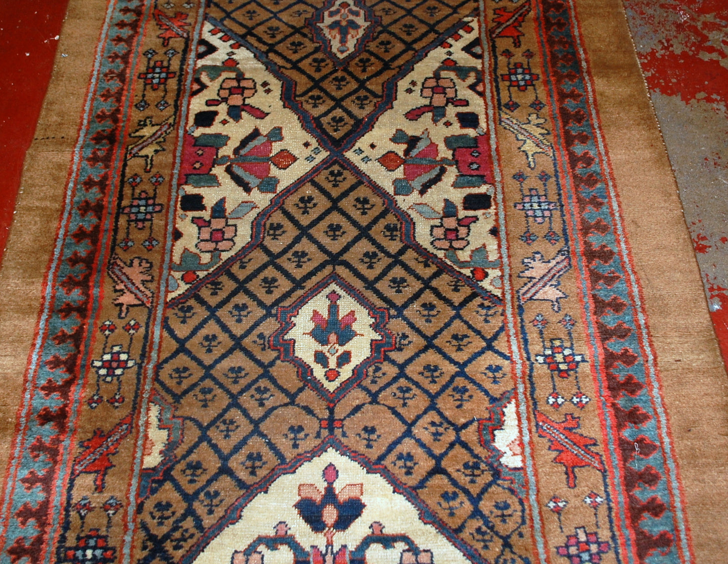Handmade antique Persian Camel Hair runner 1880s