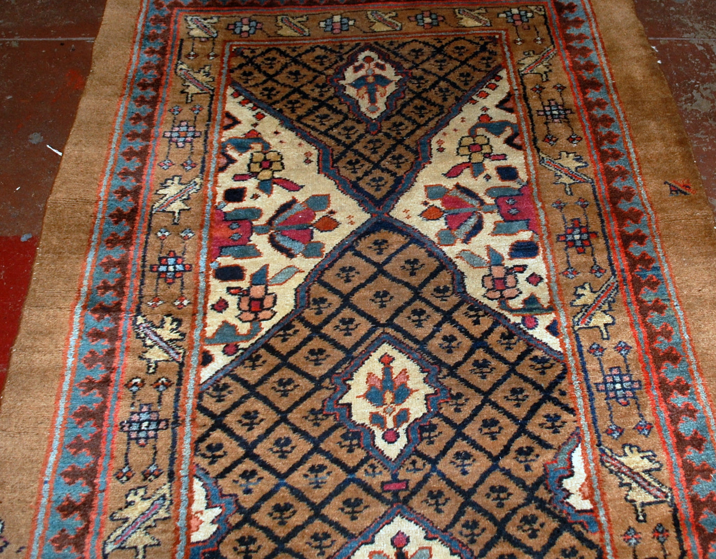 Handmade antique Persian Camel Hair runner 1880s