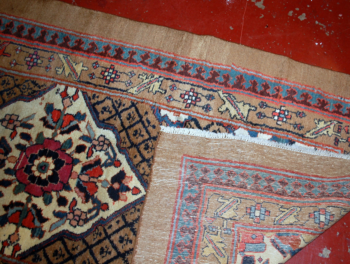 Handmade antique Persian Camel Hair runner 1880s