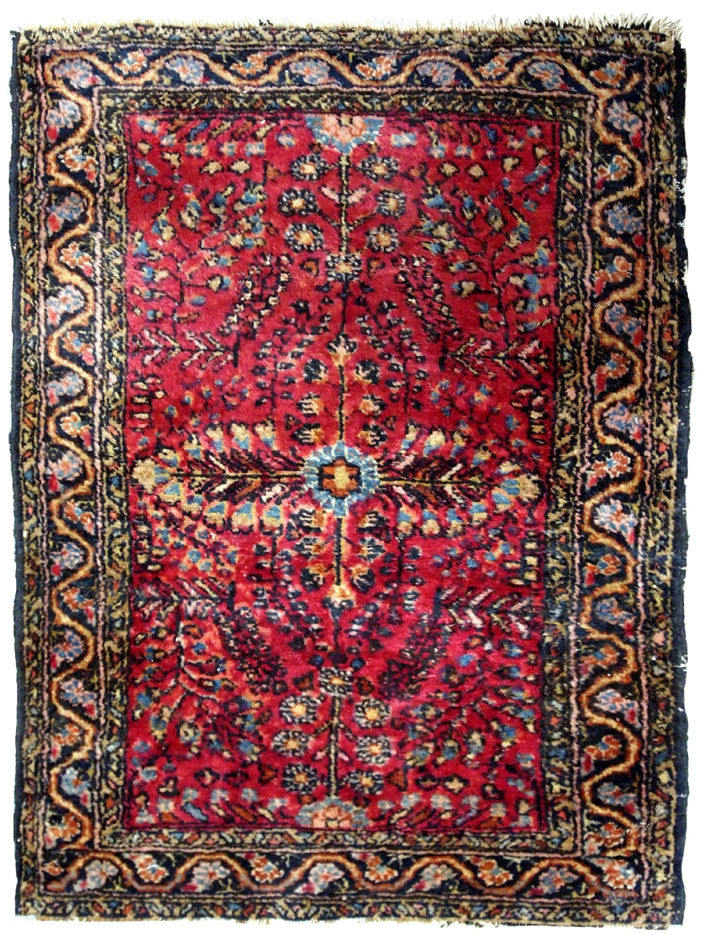 Handmade antique Persian Sarouk rug 1920s