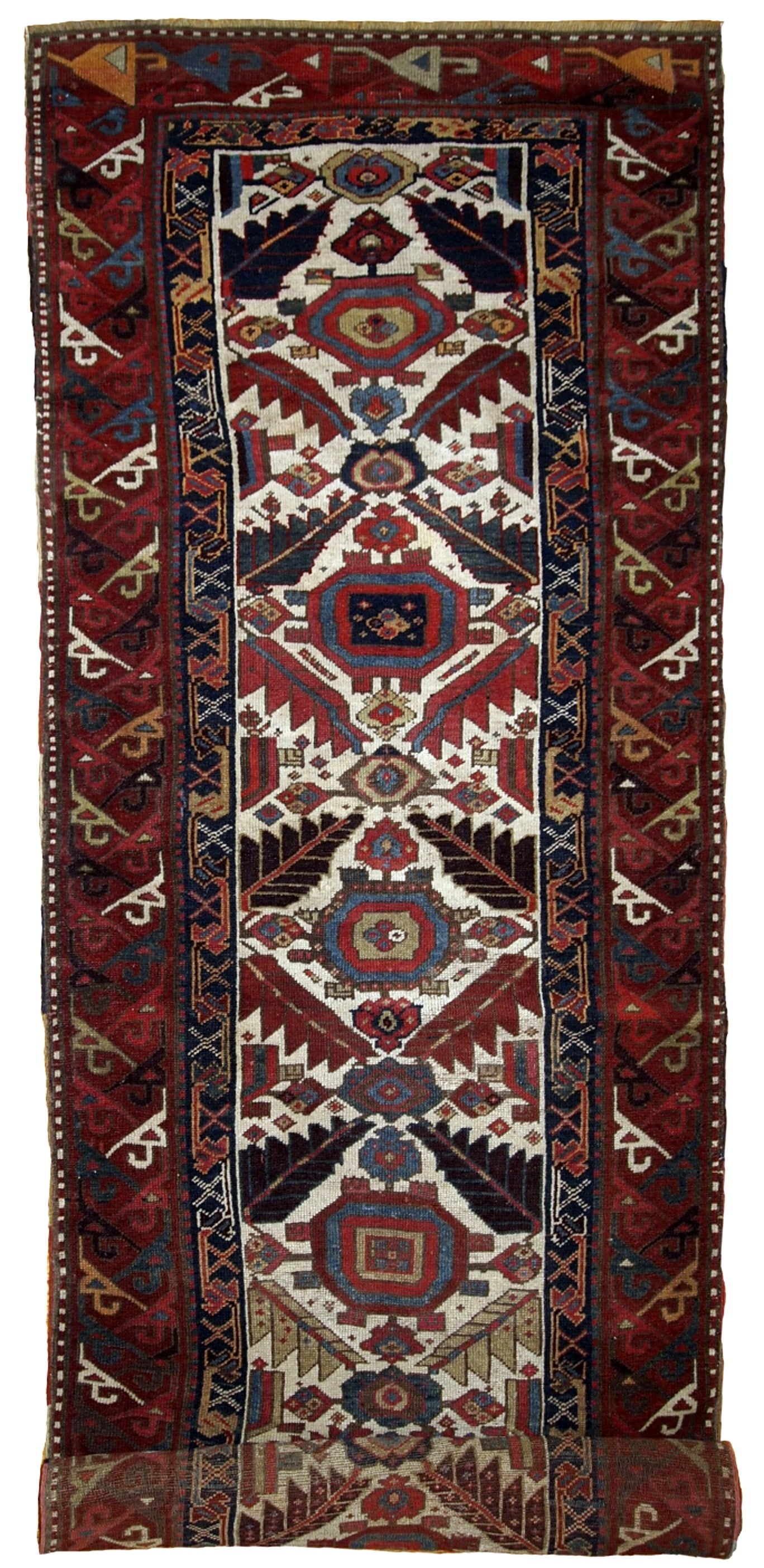 Handmade antique collectible Nothwest Persian runner 1840s