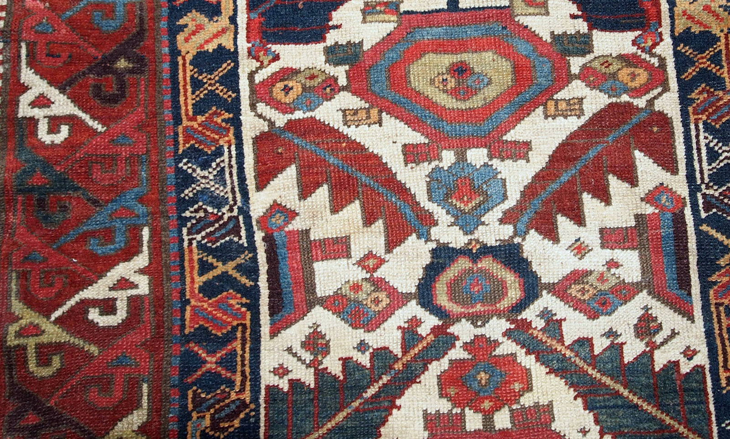 Handmade antique collectible Nothwest Persian runner 4' x 14.3' (122cm x 436cm) 1840s - 1B658 - One Royal Art