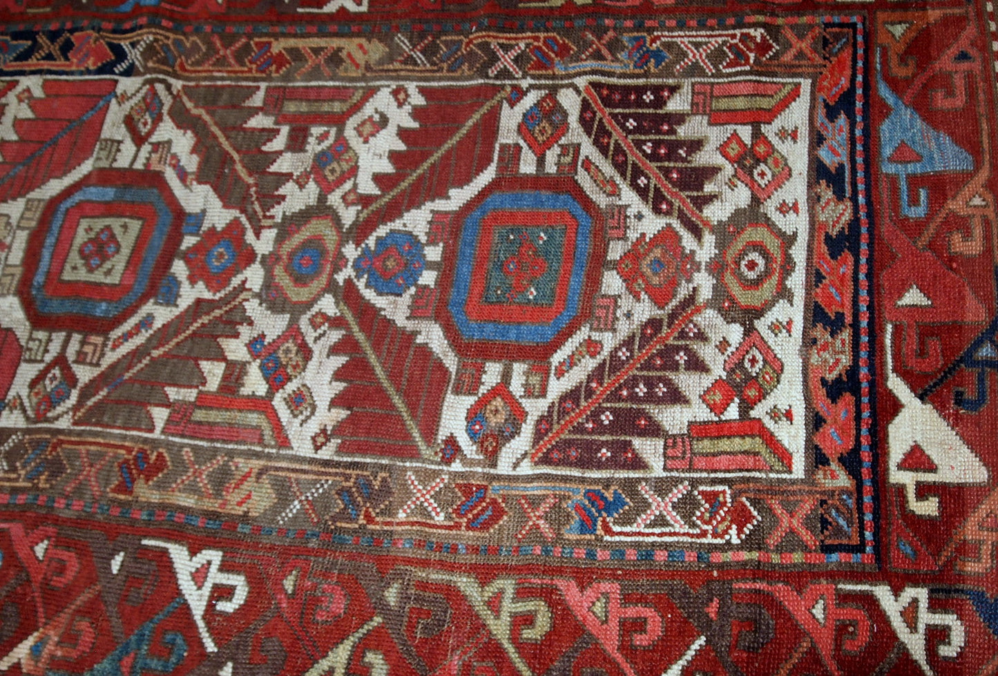 Handmade antique collectible Nothwest Persian runner 1840s