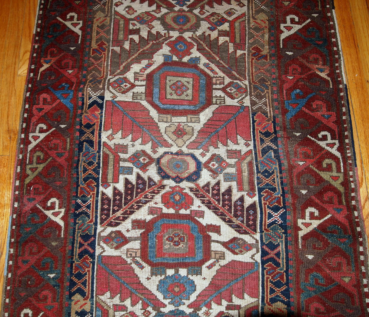 Handmade antique collectible Nothwest Persian runner 1840s